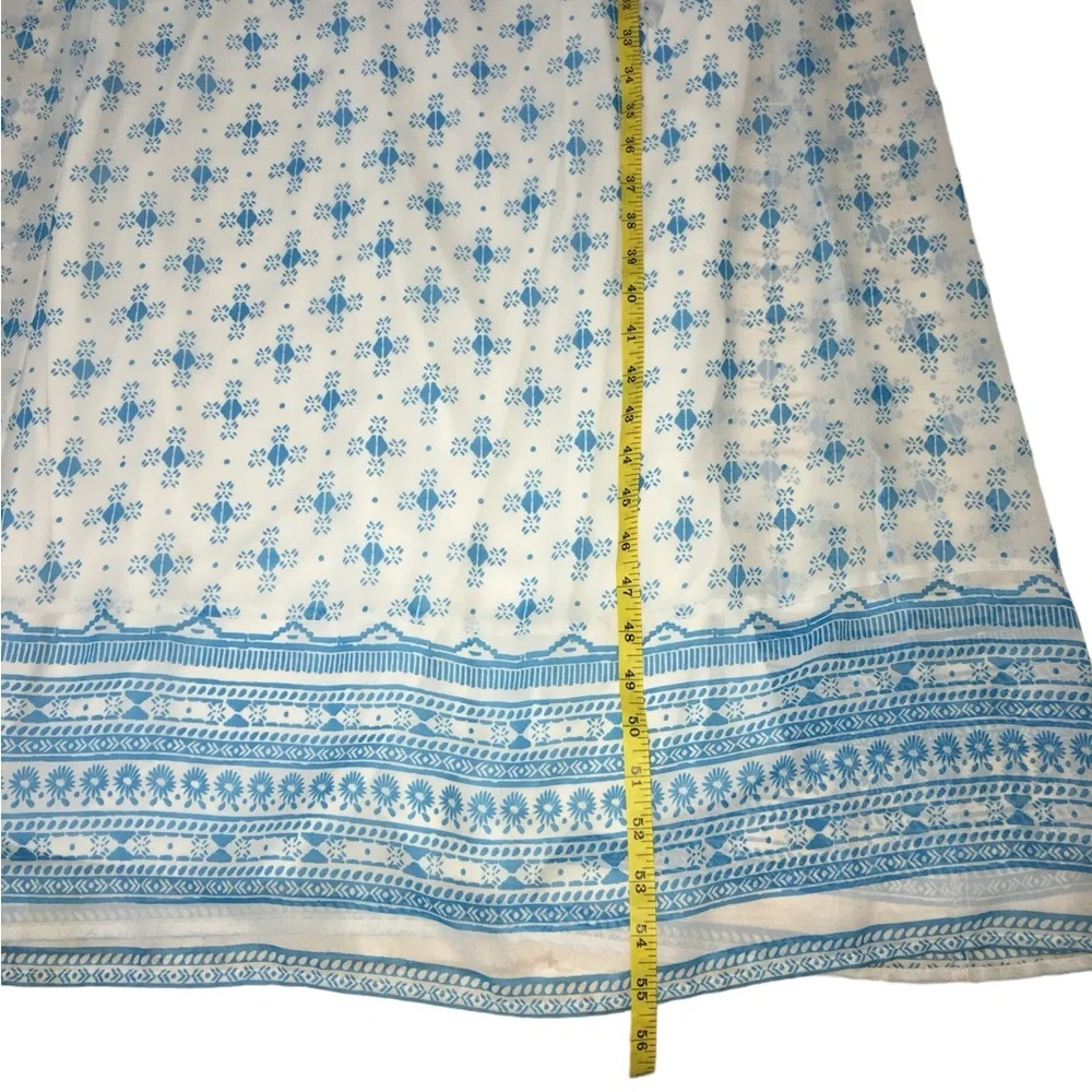 NWT Old Navy Geometric Print White Blue Long Maxi Dress - Women’s XS - Picture 7 of 12